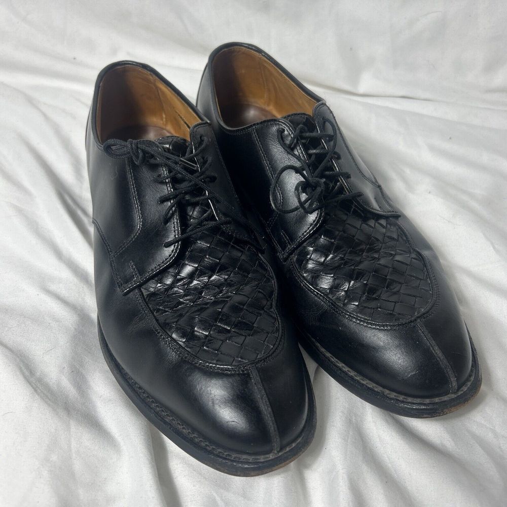 Allen Edmonds Hersey Black Leather Weave Design Split Toe Shoe Men's Size 11.5 D